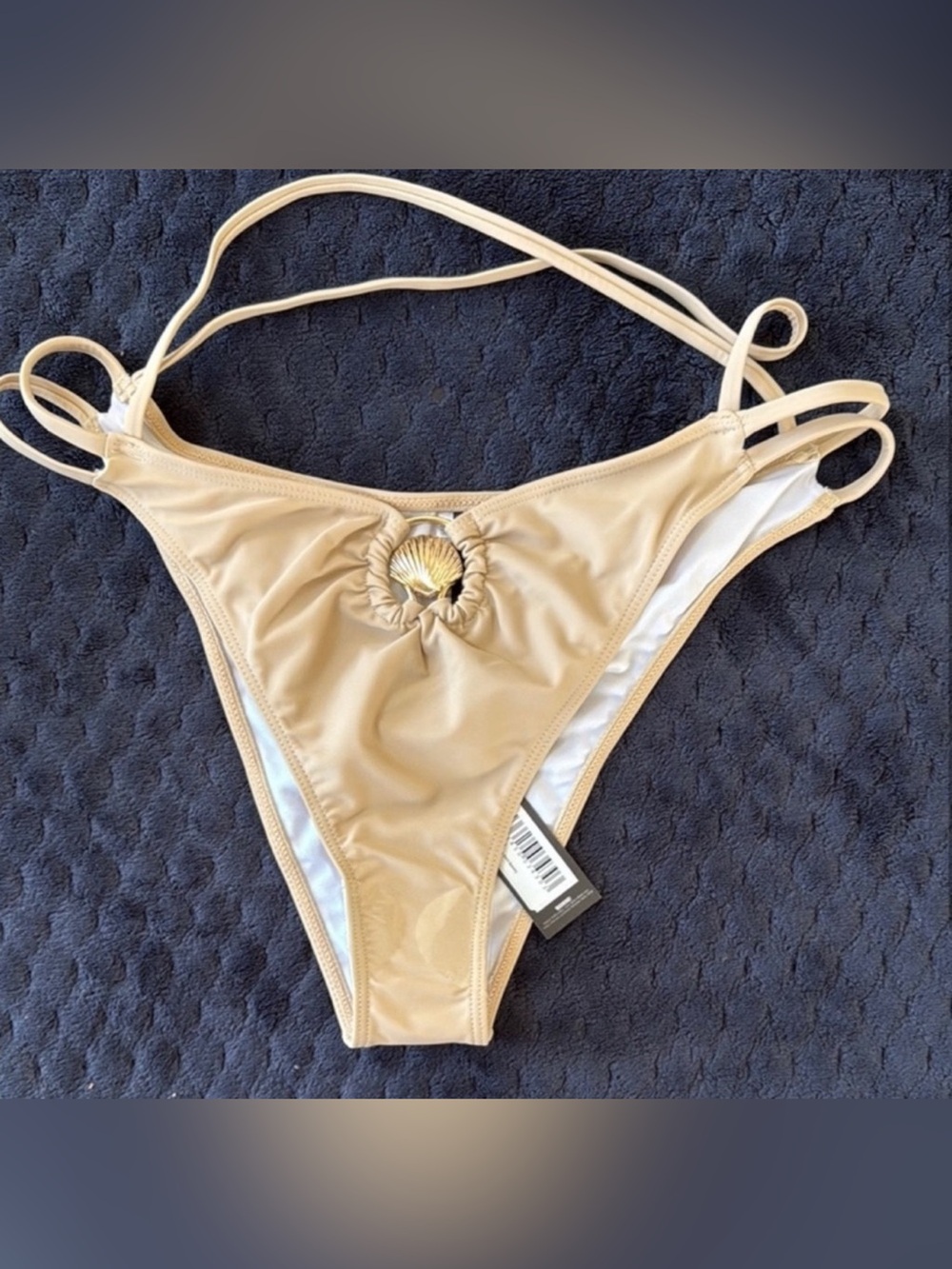 PrettyLittleThing Tan Strappy Bikini Bottom Women’s Size 10 NWT